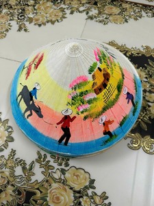 Sombrero Cónico de Paja Pintado a Mano en Oferta, 20cm 30cm 40cm, Sombrero de Bambú Natural para Decoración de Paredes Interiores - Product Image 3