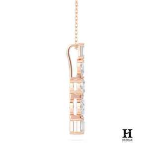 Collar con Colgante de Diamantes Multiforma de Oro de 18K, Joyería Fina Personalizada – Elegante Colgante de Diamantes Cultivados en Laboratorio con Corte Mixto de Heerak - Product Image 3