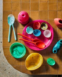 Bols à salade et nouilles en céramique polie, écologiques, modernes, blancs et multicolores, pour les fêtes - Vente en gros - Product Image 5