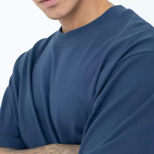 T-shirts pour hommes en coton 100% lourd sur mesure, de haute qualité, formels, grandes tailles, manches longues, vêtements d'été, prix de gros - Product Image 5