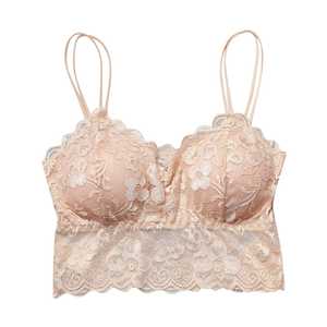 Bralette d'été en dentelle sans couture pour femme, débardeur dos nu avec lingerie sexy push-up, logo sur le bonnet, haut court de sport, lingerie intime avec logo sur le bonnet - Product Image 1