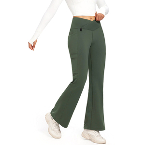 Wholesale Regular Fit Summer Casual Wear <b>Women</b> Flare <b>Trousers</b> 100% Cotton Breathable Streetwear Customizable <b>for</b> Online Sale - Product Image 1