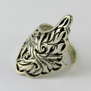 Bague en argent Sterling 925 simple thaïlandais en forme de lancement, bijoux en argent frais 925, Sterling indien - Product Image 2