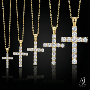 Collier pendentif croix chrétienne en argent sterling 925 plaqué or rose avec moissanite taille brillant, style hip-hop tendance, cadeau - Product Image 3