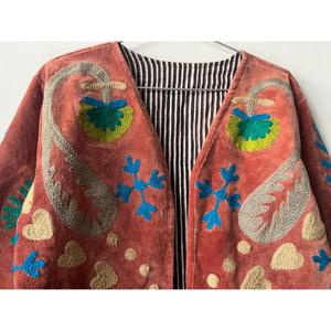 Embroidery Suzani Knitted Cotton Button Heated Breathable Reversible Varsity <b>Jacket</b> Autumn Winter Handmade Regular Festival Coat - Product Image 6