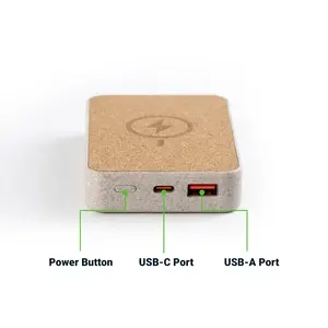 Cork 15W para <span class=keywords><strong>MagSafe</strong></span>, Batería Externa Inalámbrica de 10000 mAh con Soporte Plegable, Interfaz de Entrada Tipo-C, Batería de Polímero de Litio - Product Image 3