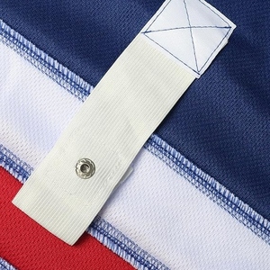 High Quality Custom Men's Ice Hockey Jersey V-neck Blank Royal <b>Blue</b> Red White Striped Practice Hockey Uniform Shirt - Product Image 6