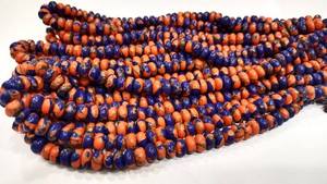 Perles rondes lisses de 8 mm en cornaline de Mohave naturelle, lapis-lazuli bleu et turquoise cuivrée - Product Image 5