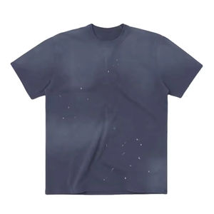 T-shirts en coton 100% pour hommes, coupe ample unisexe, manches courtes, col rond, basiques, unis - Product Image 1