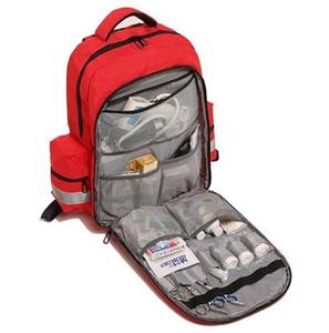 Sac à dos médical d'urgence Oxford Vintage Rouge vide pour premiers secours, organiseur de traumatologie pour les premiers intervenants - Product Image 2