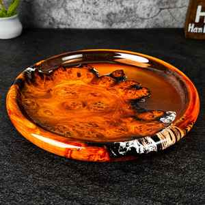 Bandeja de Resina para Joyas con Madera de Burl – Plato de Vanidad Hecho a Mano, Soporte para Anillos, Cuenco Decorativo de Resina, Decoración Única de Madera y Resina - Product Image 3