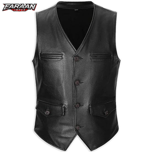 Genuine <b>Leather</b> All Seasons Racing Wear Motorcycle <b>Vest</b> Custom Logo Breathable Abrasion Resistant Street Bikers Riding Wear <b>Vest</b> - Product Image 1