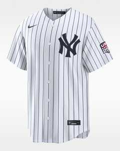 Custom Men's Baseball Jersey <b>Navy</b> Red White Color Blocked Crew Neck Short Sleeve Embroidery Flag Patch Moisture Wicking - Product Image 5