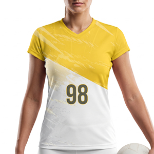 Camiseta de Voleibol para Mujer de Alta Calidad, Sublimada, con Logotipo Personalizado del Fabricante, Cuello en V - Product Image 6