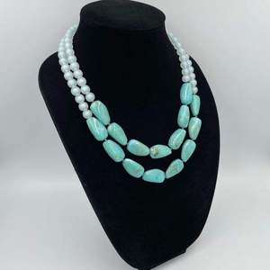 Fashionable resin beaded <b>necklace</b> handcrafted stylish beads <b>statement</b> jewelry piece for women modern trendy everyday wear - Product Image 6
