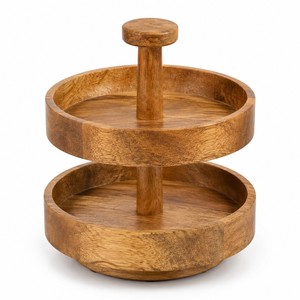Handcrafted Mango Wood Rotating Spice <b>Carousel</b> - Wholesale <b>Kitchen</b> Organizer - Product Image 1