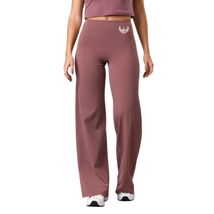 Dusty Pink Straight Leg Yoga Pants Women High Waist Gymwear Stretch Fitness Training <b>Workout</b> Activewear Performance Trousers - Product Image 1