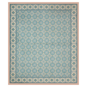 Heritage <b>King</b> <b>Size</b> Cotton Bedsheet <b>Teal</b> Mughal Hand Block Print with Pillow Covers for Home Hotel <b>Bedding</b> - Product Image 6