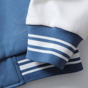 Classic Men's Stand Front Leather Sleeve Letterman <b>Jacket</b> <b>Patch</b> Covered Button Closure Casual Streetwear Eco-Friendly Warm - Product Image 3