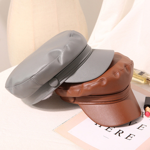 <b>Vintage</b> Wool Blend Fiddler <b>Cap</b> Classic Sailor Fisherman Flat Top Hat Premium Cotton Twill Fiddler <b>Cap</b> Nautical Style Visor Flat - Product Image 4