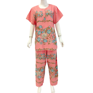 Pyjama décontracté pour femmes, ensemble composé d'un haut à manches courtes et d'un pantalon long, confortable à porter au quotidien par Chrysanta - Product Image 5