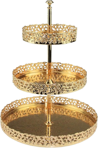 Support à gâteau à deux niveaux avec finition hautement polie, idéal pour la table et la décoration de cuisine - Product Image 6