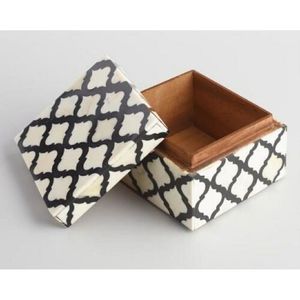 Boîte de rangement pour bijoux en os incrusté faite à la main, décoration d'intérieur artisanale - Product Image 6