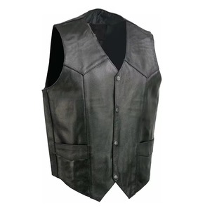 Gilet d'hiver respirant et imperméable pour homme en cuir et toile, style streetwear - Product Image 1