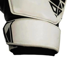 Gants de gardien de but de football personnalisés en cuir noir et bleu avec logo, protection des doigts réglable, design professionnel - Product Image 5