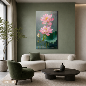 Pintura Tradicional de Flor de Loto en Seda de Alta Calidad, Pintada a Mano, Cuadro Decorativo para Pared, Regalo Hecho en Vietnam - Product Image 6