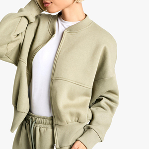 Custom Women's Winter Solid Hooded Cargo Tracksuit <b>Set</b> High Neck Crop Top and <b>Joggers</b> 2 Piece <b>Matching</b> Pockets Casual Outfit - Product Image 6
