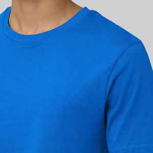 Camiseta de Manga Corta para Hombre, Cuello Redondo, Color Azul Marino, Corte Regular, Tejido de Punto Jersey, 100% Algodón, Transpirable, Color Sólido, 220g - Product Image 3
