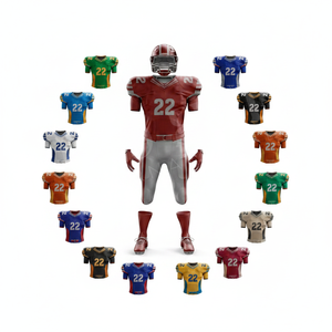Latest Design Championship American Football Jersey Pants Set Premium Mesh Sportswear For <b>School</b> League Protective Full <b>Kit</b> Men - Product Image 1