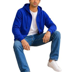 Sweat à capuche zippé personnalisé en molleton de coton pour homme, fermeture éclair intégrale, pour commandes en gros de vêtements décontractés - Product Image 5