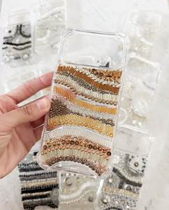 Rhinestone Sparkle Sun Motif Transparent TPU Skin Handcrafted Smartphone Back Guard Shell Floral Mobile Phone Frame <b>Protector</b> - Product Image 5