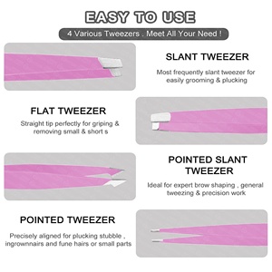 Pinzas para cejas de ingeniería de precisión Diseño de Punta puntiaguda de metal para depilación perdida y domesticación de cejas - Product Image 2