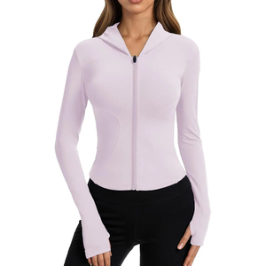 Custom Logo Performance Women's Fitness Gym <b>Jacket</b> Full ZIP Long Sleeve <b>Workout</b> Activewear Running Training Training Yoga <b>Jacket</b> - Product Image 2