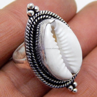 Bague coquille avec torsion en argent Sterling bague déclaration bohème Boho cauri haute qualité bague cadeau pour ses bijoux