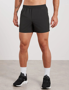 Shorts de sport noirs pour hommes, séchage rapide, taille élastique, longueur mi-cuisse, pour la gym, le fitness et l'entraînement - Product Image 5