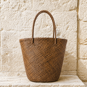 Bolso de Mano de Paja Ecológico de Color Sólido, Estilo Bohemio, Cierre Abierto, para la Playa, Viajes Diarios, para Mujer - Product Image 1