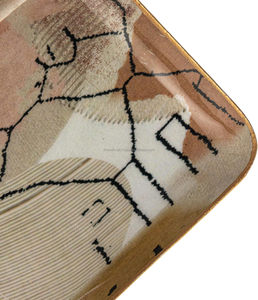 Diva Collections Bandejas de metal de acero inoxidable esmaltadas florales de alta calidad Juego multicolor 2 para aperitivos Bebidas Postres - Product Image 3