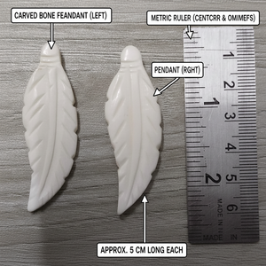 Pendentifs en plumes d'os sculptés à la main par des artisans | Charmes de bijoux tribaux complexes - Product Image 6