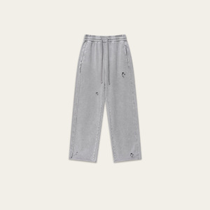 Pantalon de survêtement décontracté pour homme, vert délavé, taille élastique avec cordon de serrage, à trous, style streetwear - Product Image 4