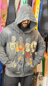 Sudadera con Capucha para Hombre, Estilo Urbano, Impresión DTG, Algodón Grueso, Lavado Desgastado y Vintage, Venta al Por Mayor - Product Image 2