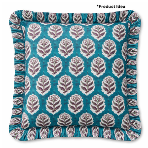 Tela de Algodón Puro con Estampado Floral de Lujo Hecha a Mano en India, Tela Textil para Cama y Comedor de Artesanos de Jaipur, Ecológica y Sostenible - Product Image 3