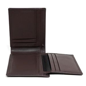 Factory Price Custom Genuine Leather Bifold <b>Slim</b> Wallet RFID Large Capacity <b>Card</b> <b>Holder</b> Slots and ID Window Wallets for Men - Product Image 4