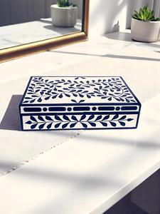 Boîte à bijoux artisanale en os incrusté, motif floral marocain, écologique, pour rangement décoratif, décoration de table, nouvel an - Product Image 2