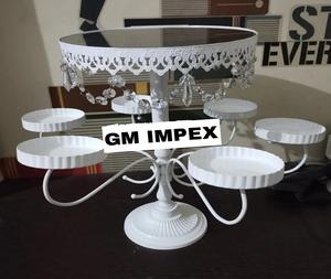 Soporte de tarta de arte del hierro de estilo europeo de siete capas pequeño al por mayor estante de decoración de tartas de material de PC para banquetes y bodas GM Impex - Product Image 1