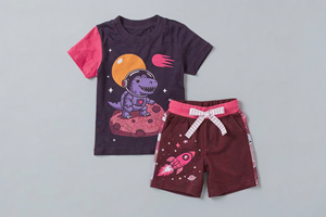 Ensemble léger en coton pour enfants, t-shirt et short, tenue décontractée d'été respirante, vêtements deux pièces, taille personnalisée, fabrication OEM - Product Image 4