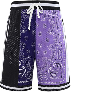 Shorts de basketball personnalisés style streetwear hip-hop, shorts de basketball en mesh personnalisés OEM, shorts de sport pour hommes - Product Image 2
